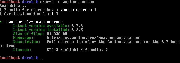 emerge gentoo-sources