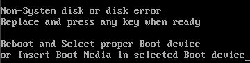 Non System disk or disk error