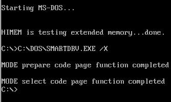 Start systemu MS-DOS