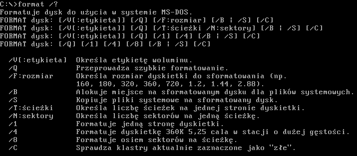 Formatowanie dyskietki - okno5