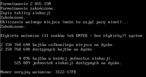 Formatowanie dyskietki - okno4