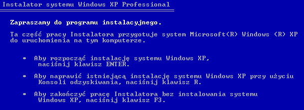 Instalator XP - okno2