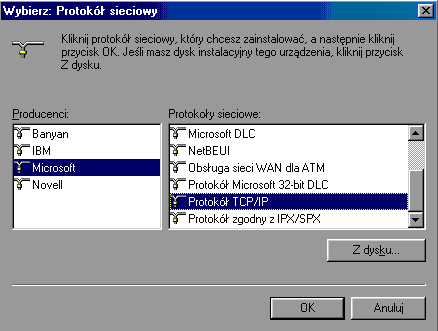 sie - skadniki - protok TCP/IP