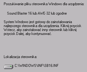 Instalacja sterownikw - okno18