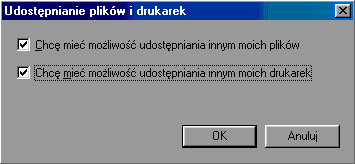 Udostpnianie plikw i drukarek - opcj