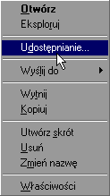 Menu kontekstowe - udostpnianie