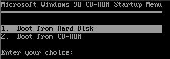 first boot device CDROM